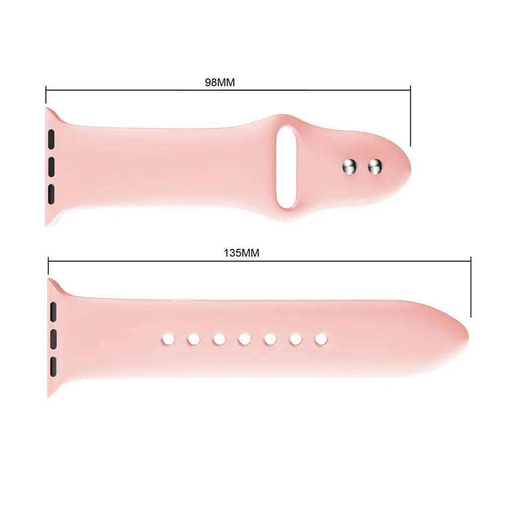 Apple Watch 38 / 40 / 41 mm Silikoniranneke - S/M - Vaaleanpunainen