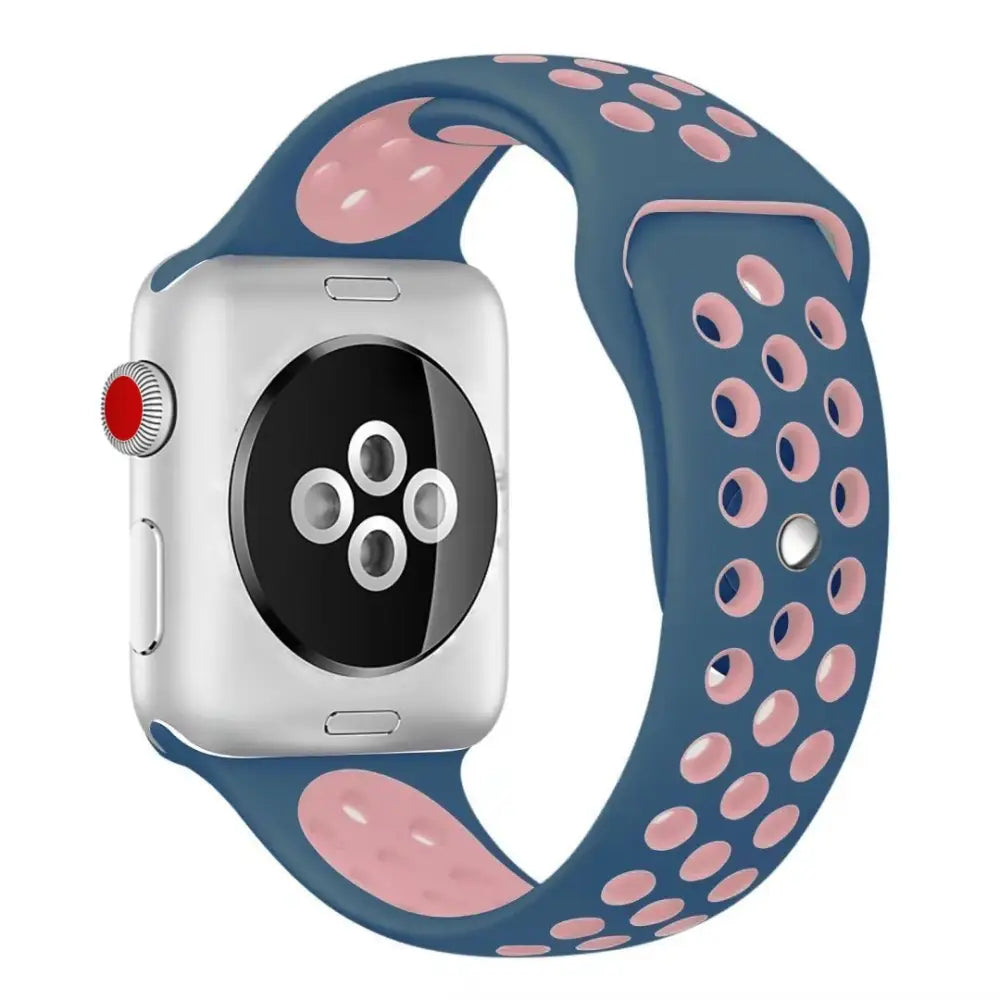 Apple Watch 38 / 40 / 41 mm Urheiluranneke - S/M - Sininen/Pinkki