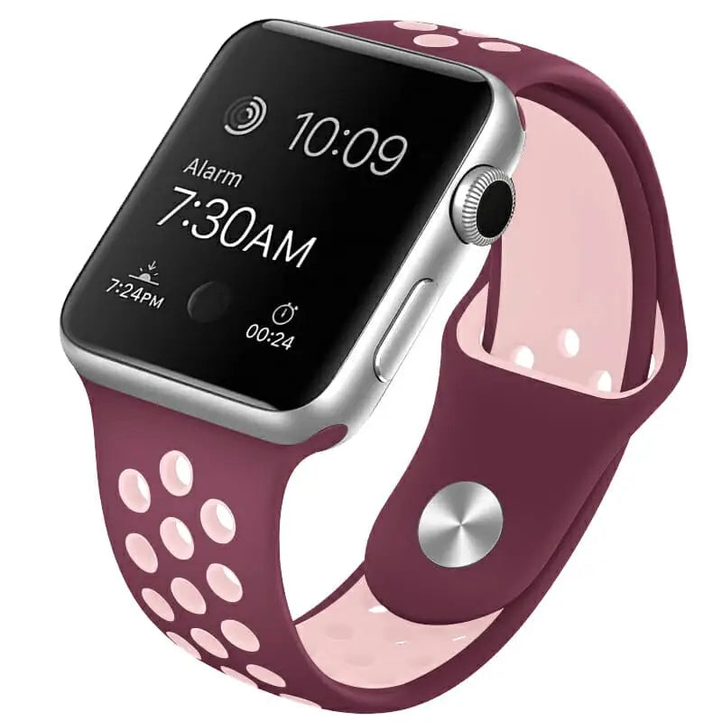 Apple Watch 38 / 40 / 41 mm Urheiluranneke - S/M - Viininpunainen/Pinkki