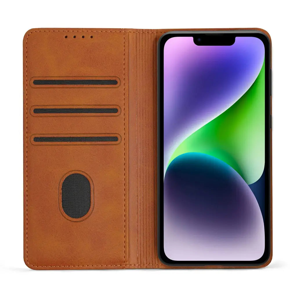 iPhone 14 Plus Unitec Lompakko Suojakotelo Ruskea