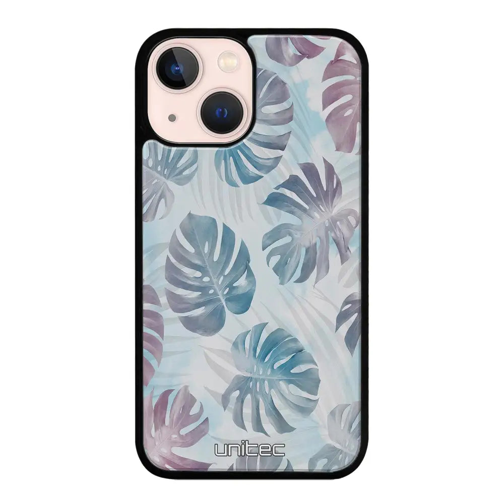 iPhone 13 Mini kukka suojakuoret - Monstera Texture - Ei