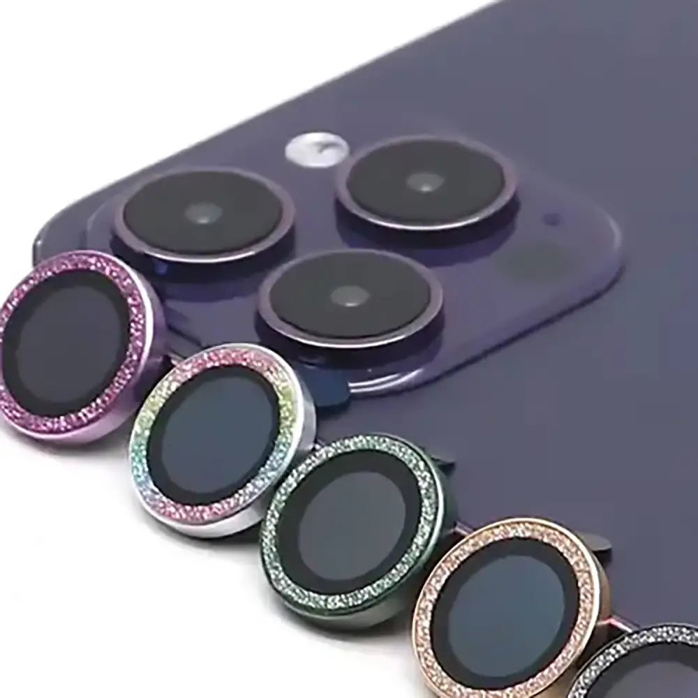 iPhone 13 / iPhone 13 Mini Linssinsuoja Glitter Pinkki (2kpl/paketti)