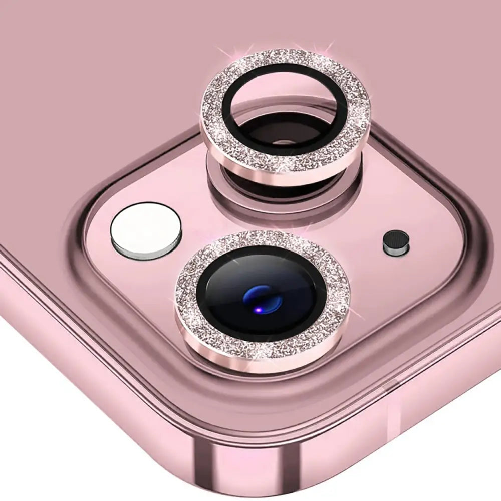 iPhone 14 / iPhone 14 Plus Linssinsuoja Glitter Pinkki (2kpl/paketti)