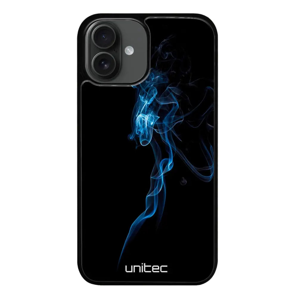 iPhone 16 Plus suojakuoret - Blue Smoke On Black - Ei