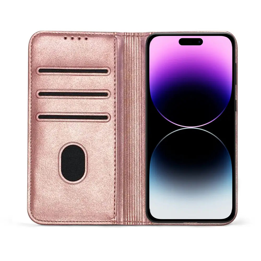 iPhone 14 Pro Unitec Lompakko Suojakotelo Ruusukulta