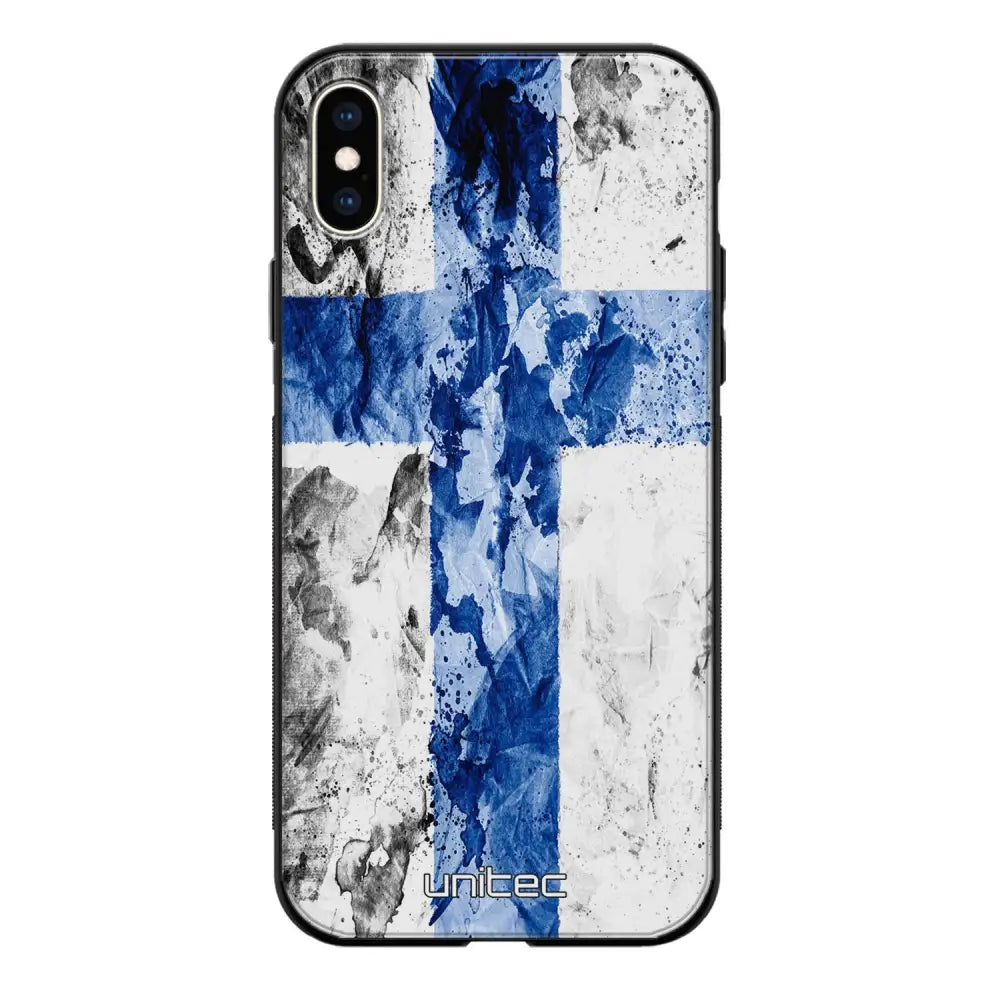iPhone X suojakuoret - Painted Finnish Flag - Ei