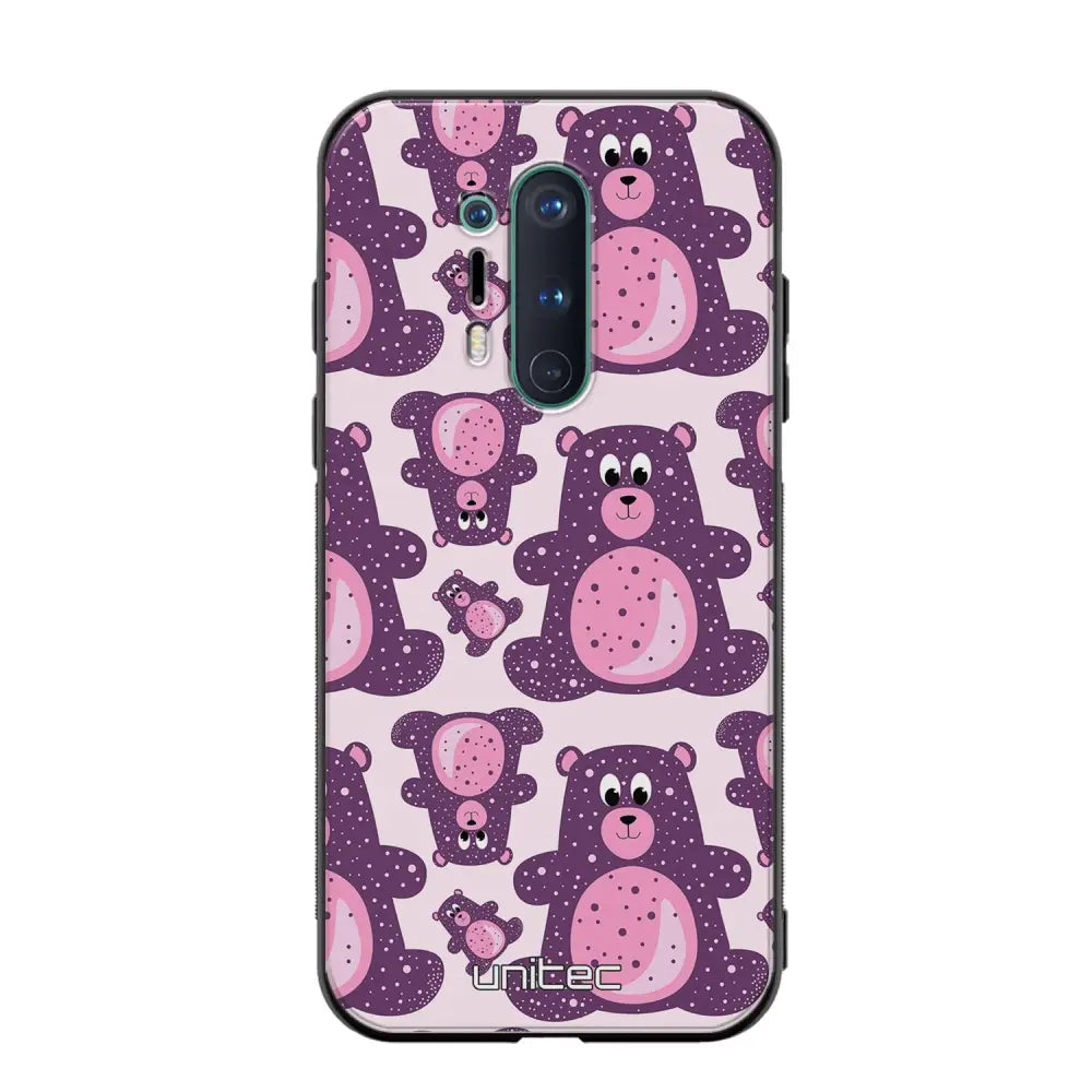 OnePlus 8 Pro suojakuoret - Purple Teddy Bear - Ei