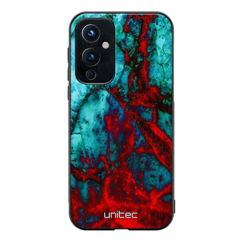 OnePlus 9 marmori suojakuoret - Blue Red Marble - Ei