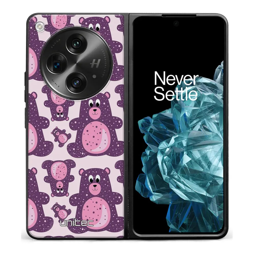 OnePlus Open suojakuoret - Purple Teddy Bear - Ei