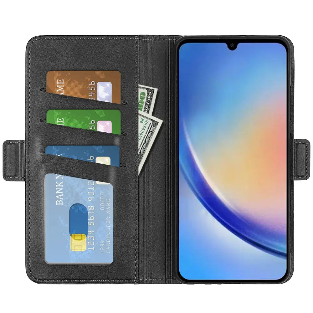 Samsung Galaxy A34 5G Lompakko Suojakuori - Musta