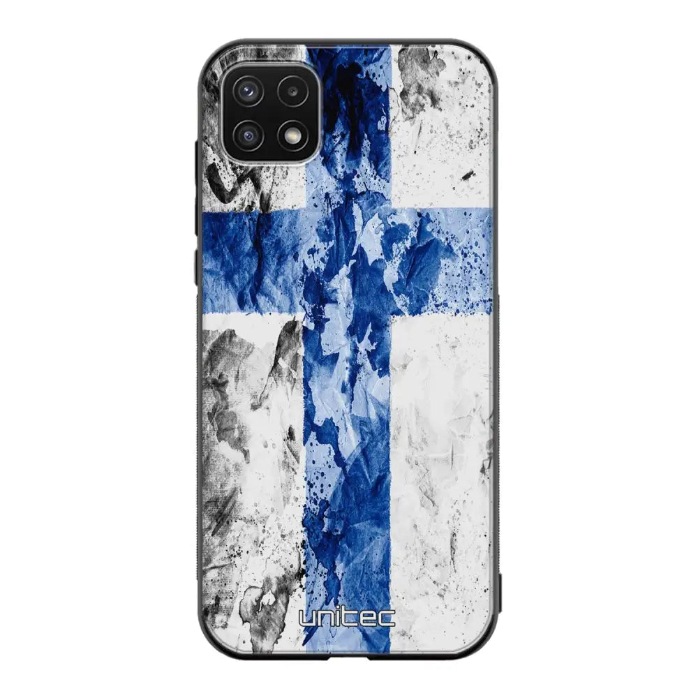Samsung Galaxy A22 suojakuoret - Painted Finnish Flag - Ei