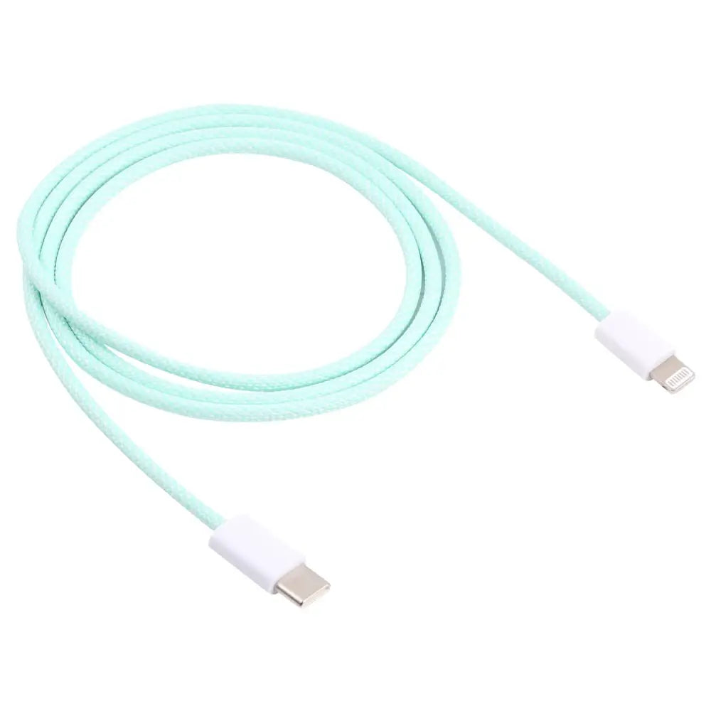 USB-C - Lightning Punottu kaapeli 1M - Vihreä
